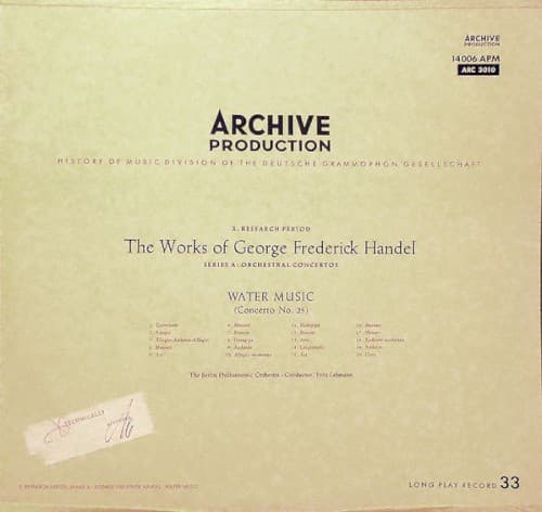 Wassermusik / Feuerwerksmusik cover