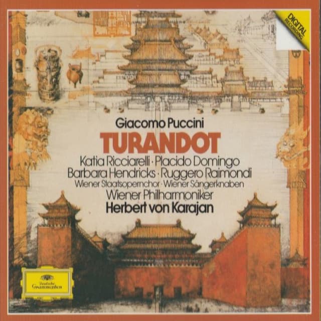 Turandot (Wiener Philharmoniker feat. conductor: Herbert von Karajan, soprano: Katia Ricciarelli, tenor: Placido Domingo) cover