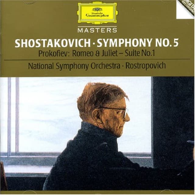 Shostakovich: Symphony No.5 / Prokofiev: Romeo & Juliet Suite No. 1 (National Symphony Orchestra feat. conductor: Mstislav Rostropovich) cover