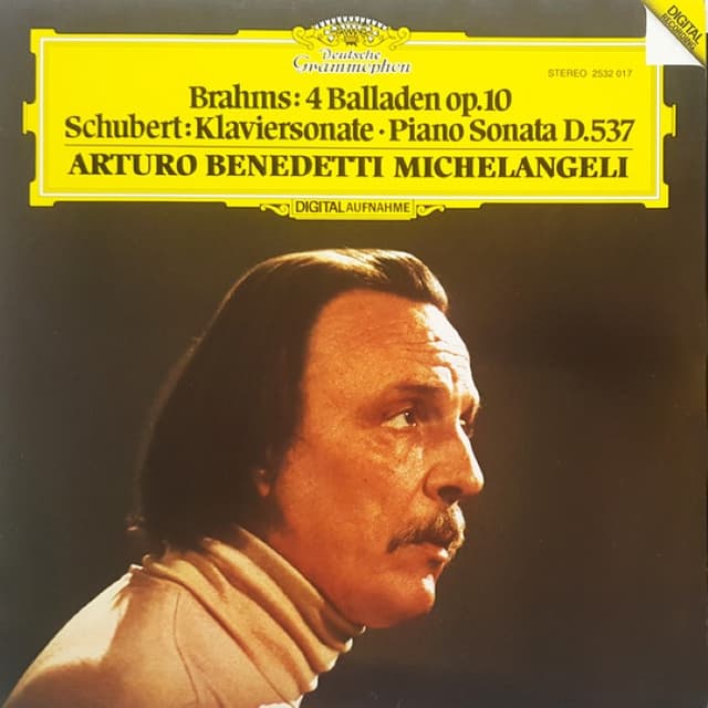 Brahms: 4 Balladen, op. 10 / Schubert: Klaviersonate, D. 537 cover