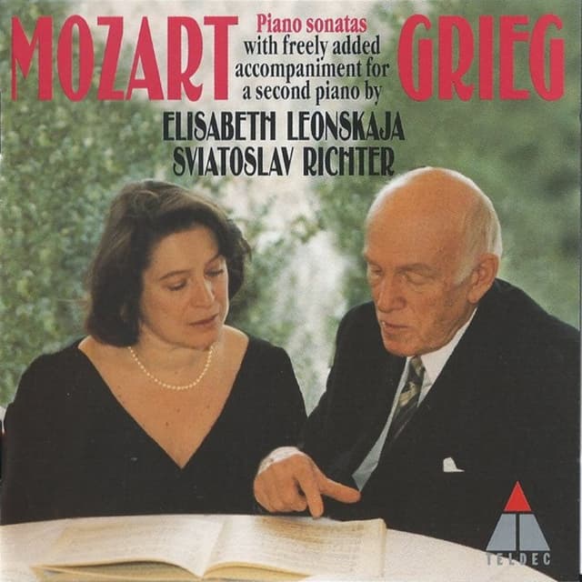 Piano sonatas with freely added accompaniment for a second piano by Grieg cover