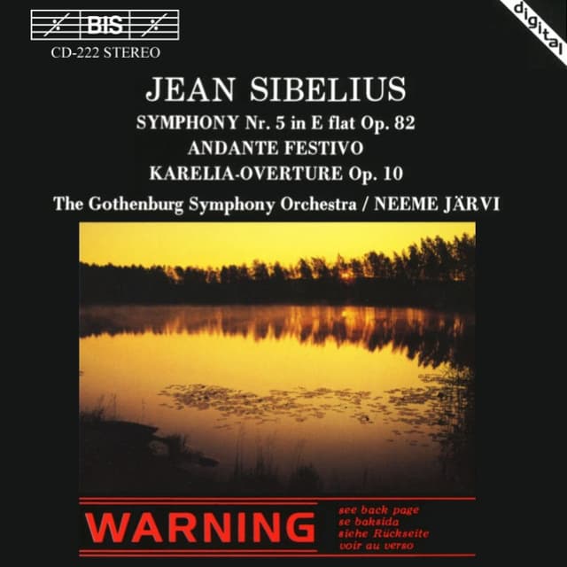 Symphony Nr. 5 in E-flat, op. 82 / Andante festivo / Karelia-Overture, op. 10 cover