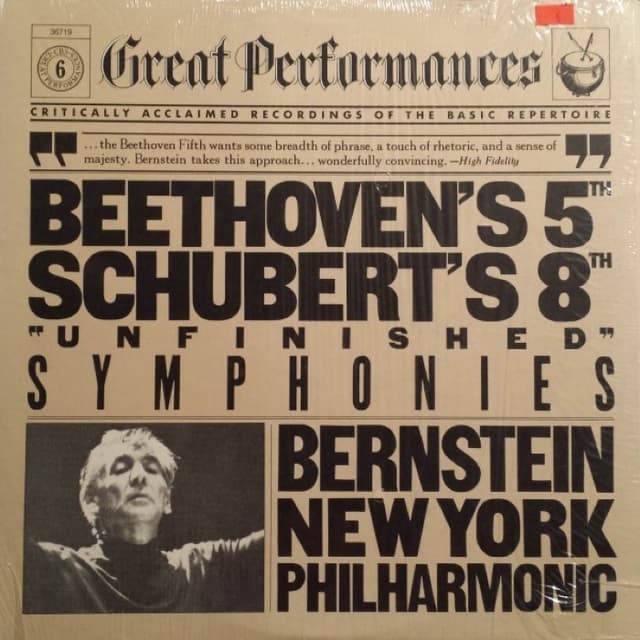 CBS Great Performances, Volume 6: Beethoven: Symphony no. 5 / Schubert: Symphony no. 8 "Unfinished" cover