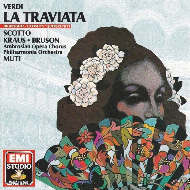 La traviata (Philharmonia Orchestra feat. conductor: Riccardo Muti, soprano: Renata Scotto, tenor: Alfredo Kraus, baritone: Renato Bruson) cover