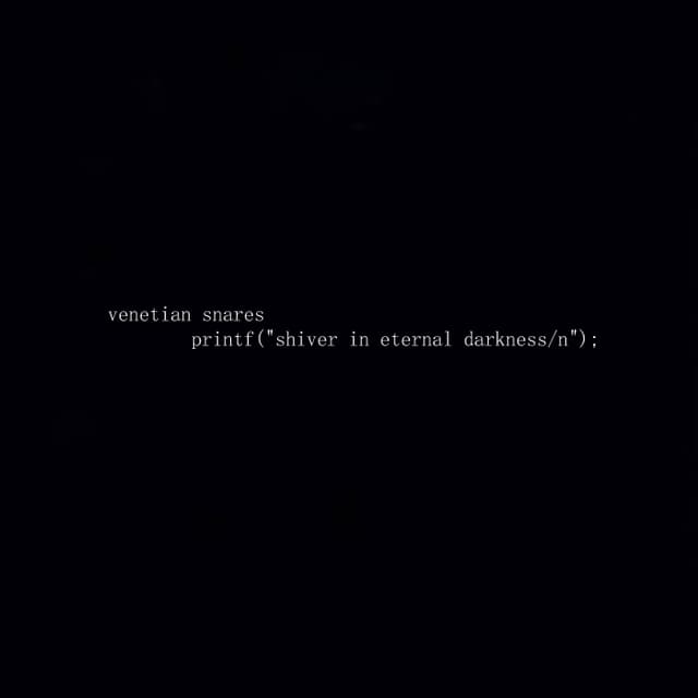 printf("shiver in eternal darkness/n"); cover