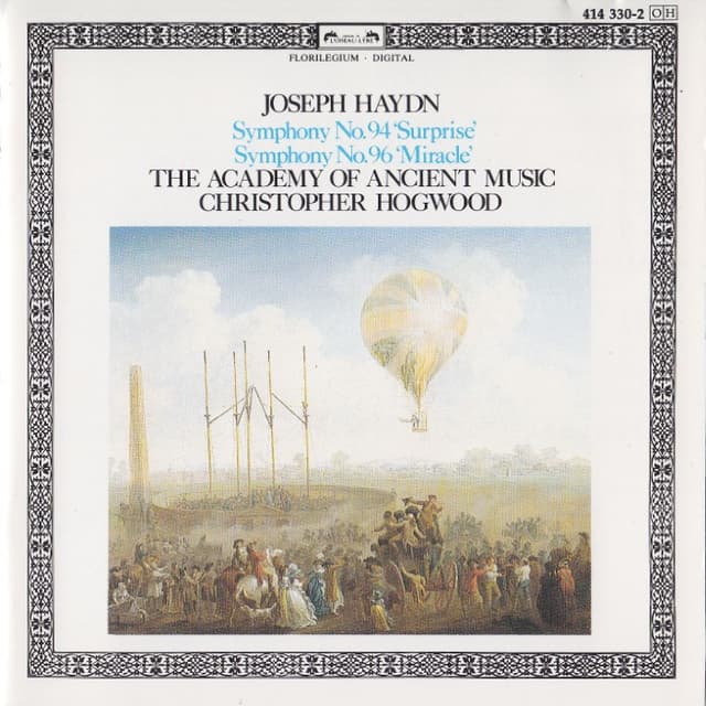 Symphony No. 94 'Surprise', Symphony No. 96 'Miracle' (The Academy of Ancient Music feat. conductor: Christopher Hogwood) cover