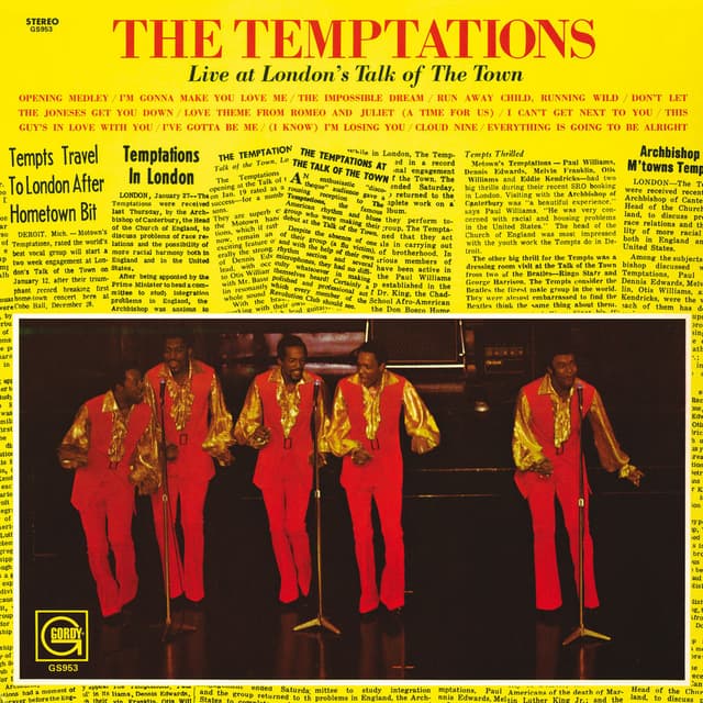 The Temptations Live At London's Talk Of The Town cover